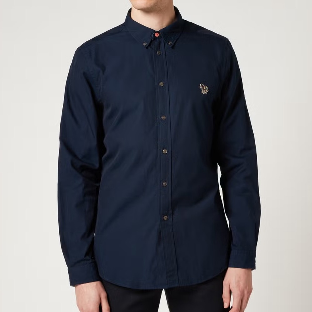 Barney Cools navy blue Flanel shirt with Toucan logo